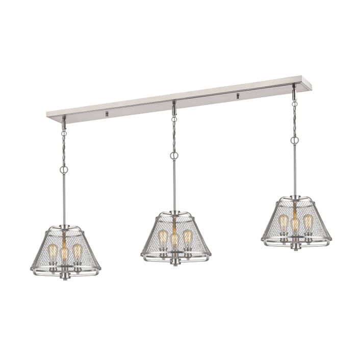 Z-Lite Iuka 9-Light Linear Pendant Light In Brushed Nickel Z-Lite Iuka 9-Light Linear Pendant Light In Brushed Nickel