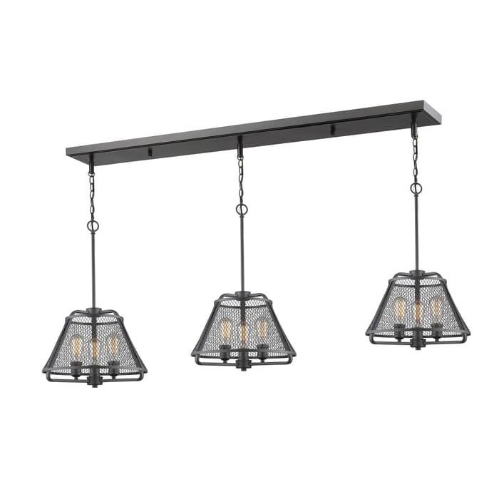Z-Lite Iuka 9-Light Linear Pendant Light In Bronze Z-Lite Iuka 9-Light Linear Pendant Light In Bronze