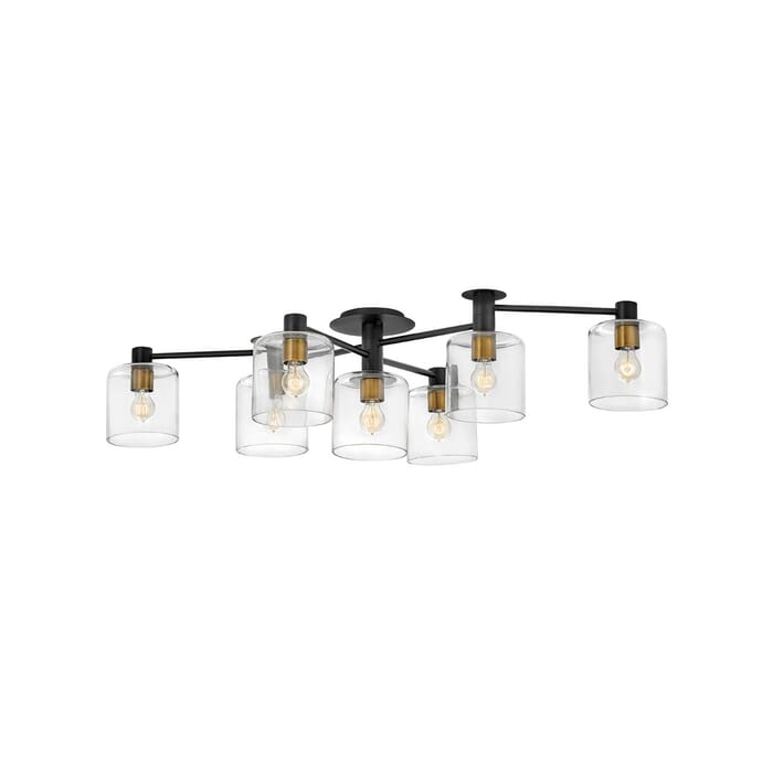 Hinkley Axel 7-Light Semi-Flush Ceiling Light In Black Hinkley Axel 7-Light Semi-Flush Ceiling Light In Black