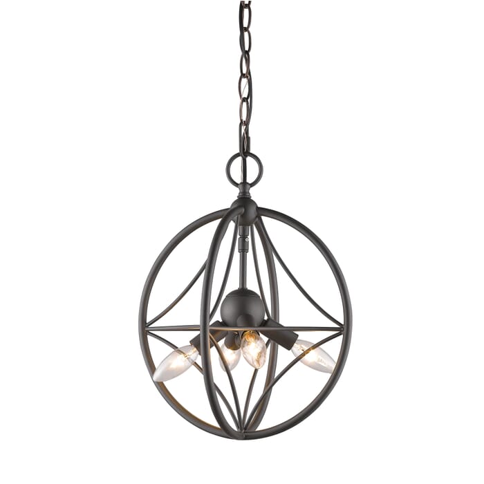 Z-Lite Cortez 4-Light Pendant Light In Bronze Z-Lite Cortez 4-Light Pendant Light In Bronze
