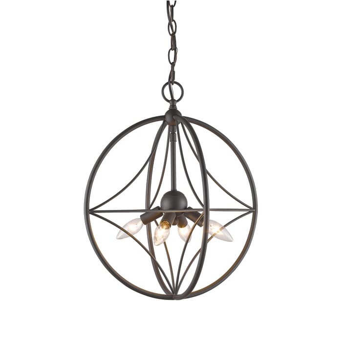 Z-Lite Cortez 4-Light Pendant Light In Bronze Z-Lite Cortez 4-Light Pendant Light In Bronze