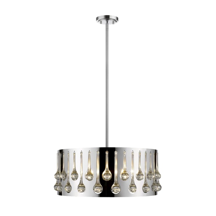 Z-Lite Oberon 5-Light Pendant Light In Chrome Z-Lite Oberon 5-Light Pendant Light In Chrome