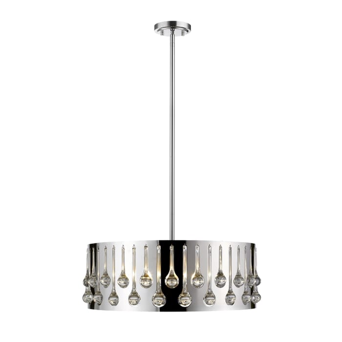 Z-Lite Oberon 6-Light Pendant Light In Chrome Z-Lite Oberon 6-Light Pendant Light In Chrome