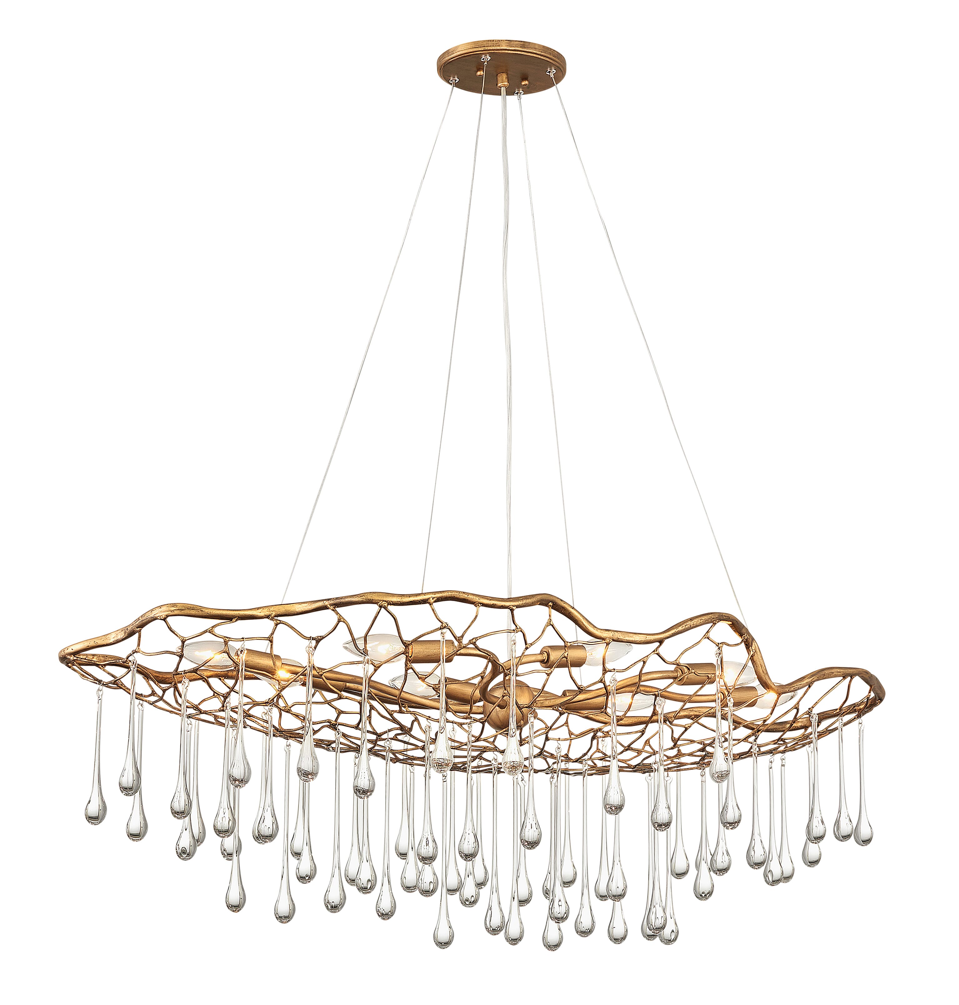 Burnished Gold LED Chandelier from the Laguna Collection