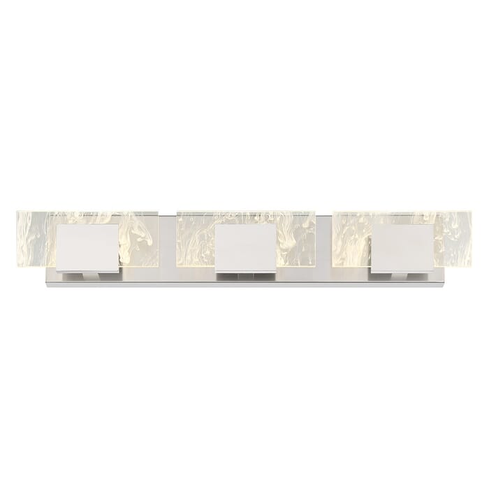 Kasha 3-Light LED Bathroom Vanity Light in Chrome And Nickel Kasha 3-Light LED Bathroom Vanity Light in Chrome And Nickel