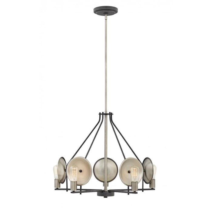 Hinkley Boyer 5-Light Single Tier Chandelier in Aged Zinc Hinkley Boyer 5-Light Single Tier Chandelier in Aged Zinc