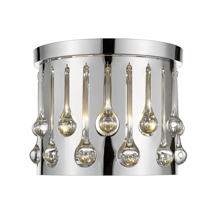 Z-Lite Oberon 3-Light Flush Mount Ceiling Light In Chrome Z-Lite Oberon 3-Light Flush Mount Ceiling Light In Chrome