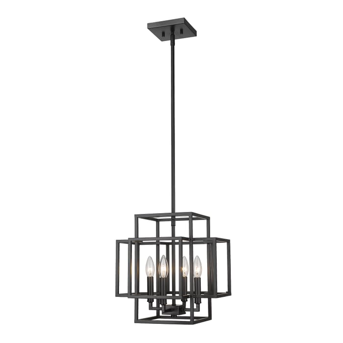 Z-Lite Titania 4-Light Pendant Light In Matte Black Z-Lite Titania 4-Light Pendant Light In Matte Black