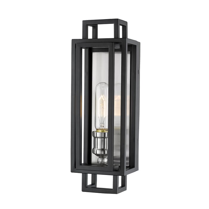 Z-Lite Titania 1-Light Wall Sconce In Black With Brushed Nickel Z-Lite Titania 1-Light Wall Sconce In Black With Brushed Nickel