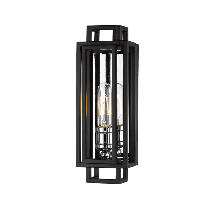 Z-Lite Titania 1-Light Wall Sconce In Black With Chrome Z-Lite Titania 1-Light Wall Sconce In Black With Chrome
