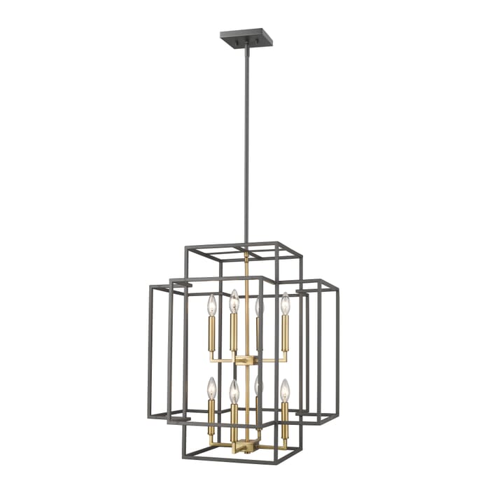 Z-Lite Titania 8-Light Pendant Light In Bronze With Olde Brass Z-Lite Titania 8-Light Pendant Light In Bronze With Olde Brass