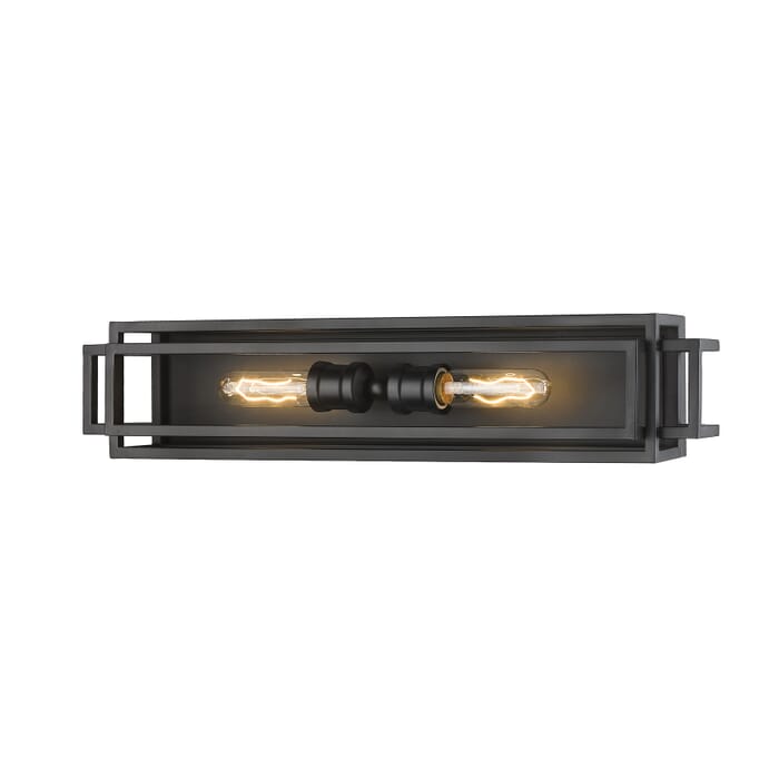 Z-Lite Titania 2-Light Bathroom Vanity Light In Matte Black Z-Lite Titania 2-Light Bathroom Vanity Light In Matte Black