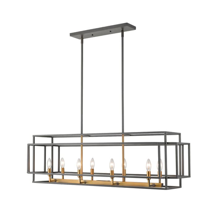 Z-Lite Titania 8-Light Chandelier In Bronze With Olde Brass Z-Lite Titania 8-Light Chandelier In Bronze With Olde Brass