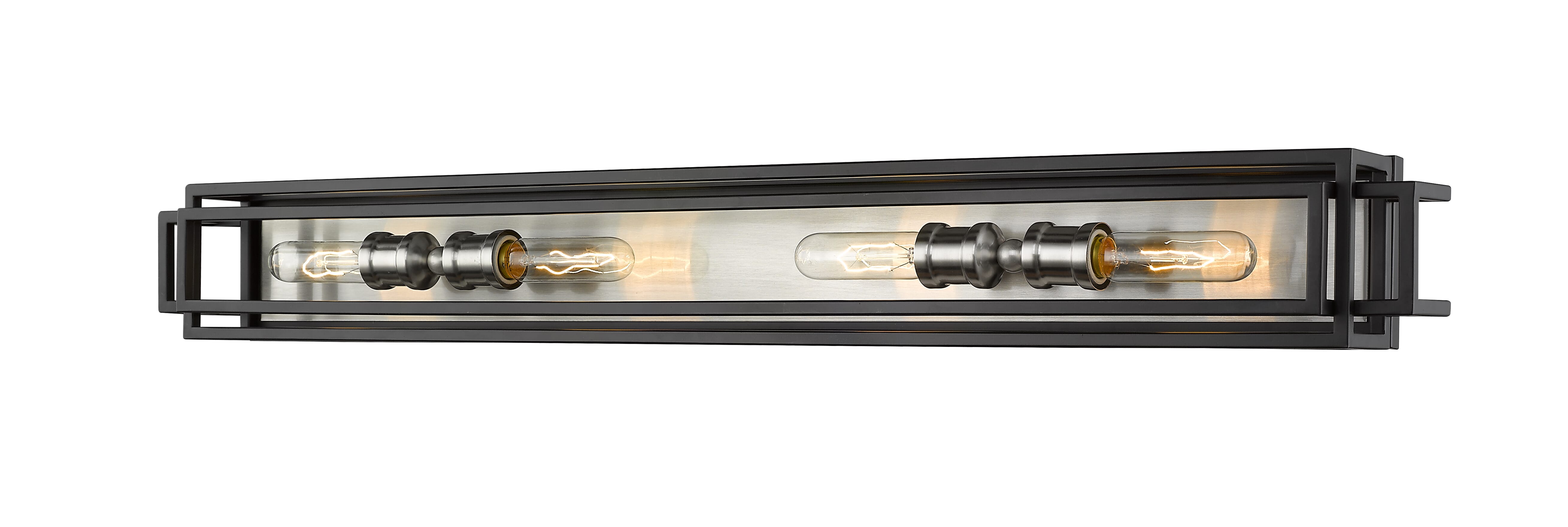 Z-Lite Titania 4-Light Bathroom Vanity Light In Black With Brushed Nickel