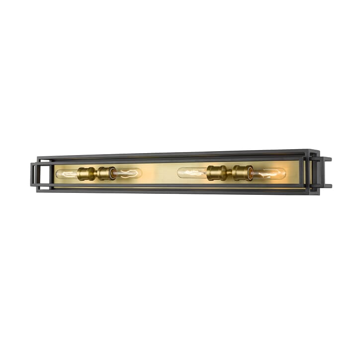 Z-Lite Titania 4-Light Bathroom Vanity Light In Bronze With Olde Brass Z-Lite Titania 4-Light Bathroom Vanity Light In Bronze With Olde Brass