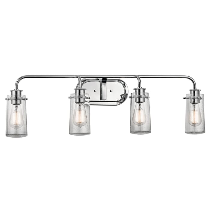 Braelyn 4-Light Bathroom Vanity Light in Chrome Braelyn 4-Light Bathroom Vanity Light in Chrome