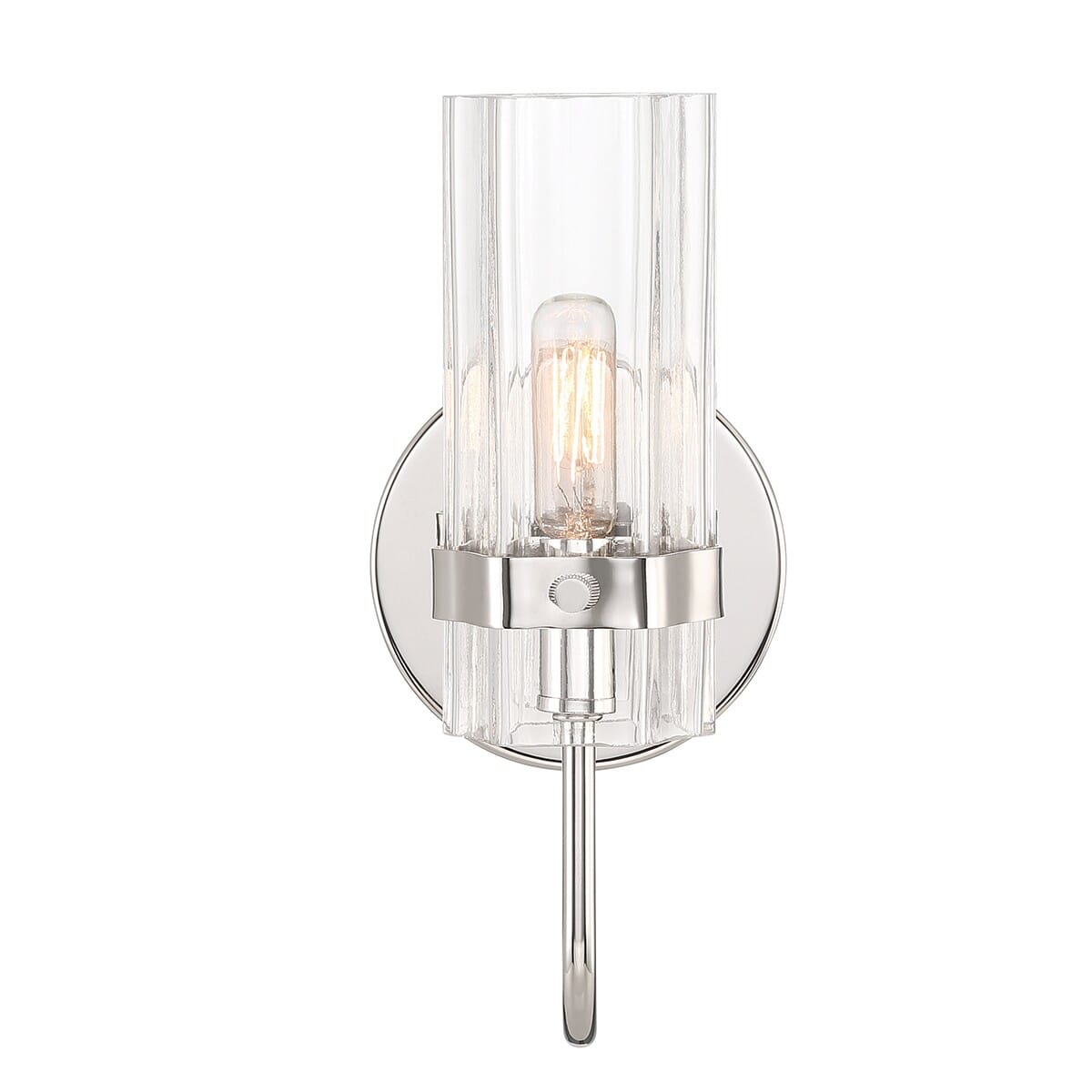 Brook 1-Light Bathroom Vanity Light in Polished Nickel