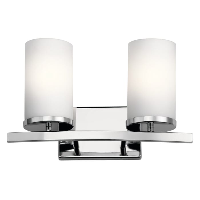 Kichler Lighting Crosby 2-Light Bathroom Vanity Light in Chrome Kichler Lighting Crosby 2-Light Bathroom Vanity Light in Chrome