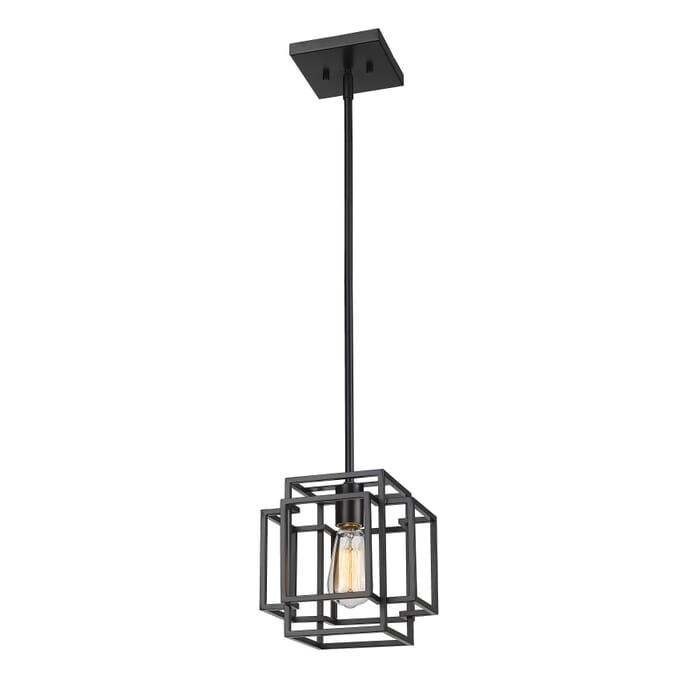Z-Lite Titania 1-Light Mini Pendant Light In Matte Black Z-Lite Titania 1-Light Mini Pendant Light In Matte Black