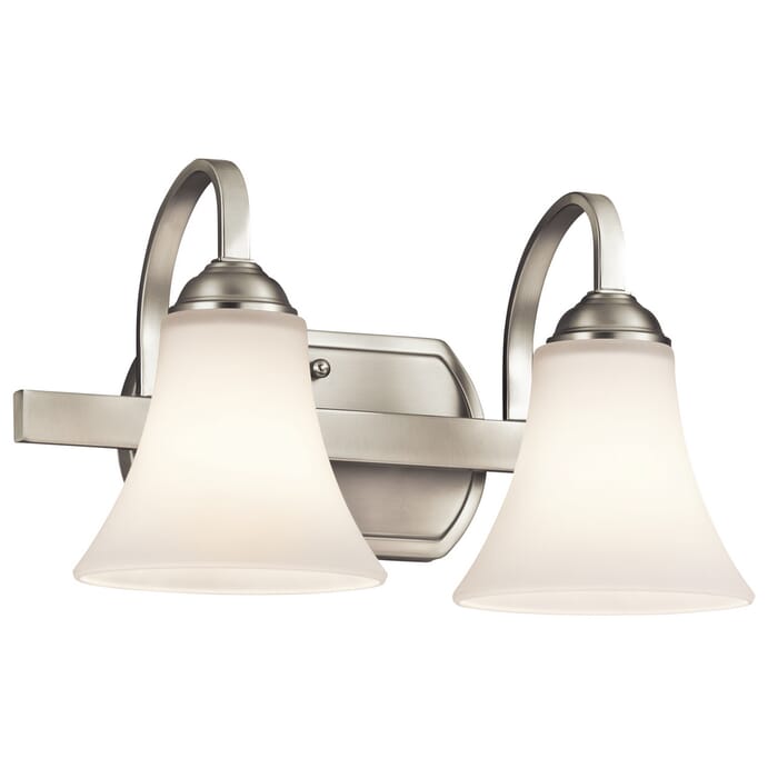 Kichler Lighting Keiran 2-Light Bathroom Vanity Light in Brushed Nickel Kichler Lighting Keiran 2-Light Bathroom Vanity Light in Brushed Nickel