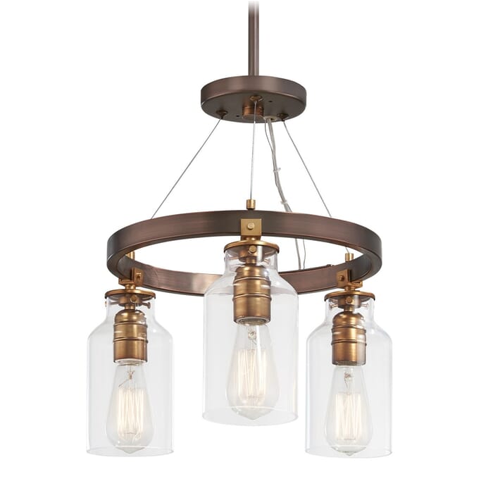 Minka Lavery Morrow 3-Light Pendant Light in Harvard Court Bronze Minka Lavery Morrow 3-Light Pendant Light in Harvard Court Bronze