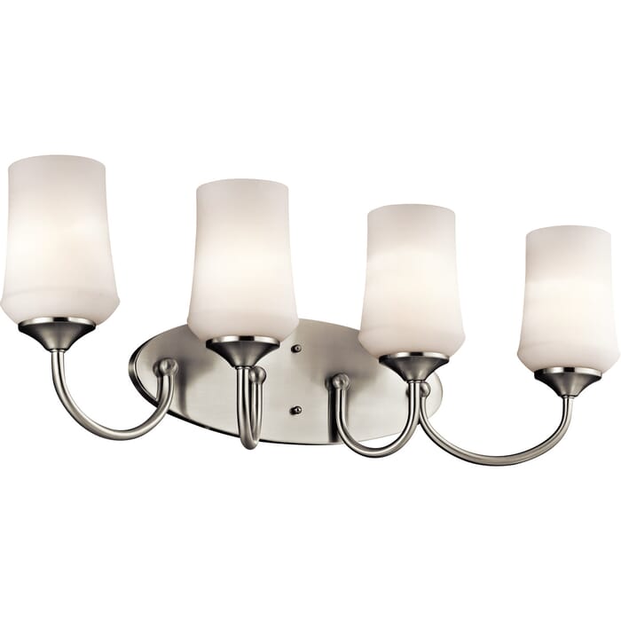 Kichler Lighting Aubrey 4-Light 29" Bathroom Vanity Light in Brushed Nickel Kichler Lighting Aubrey 4-Light 29" Bathroom Vanity Light in Brushed Nickel
