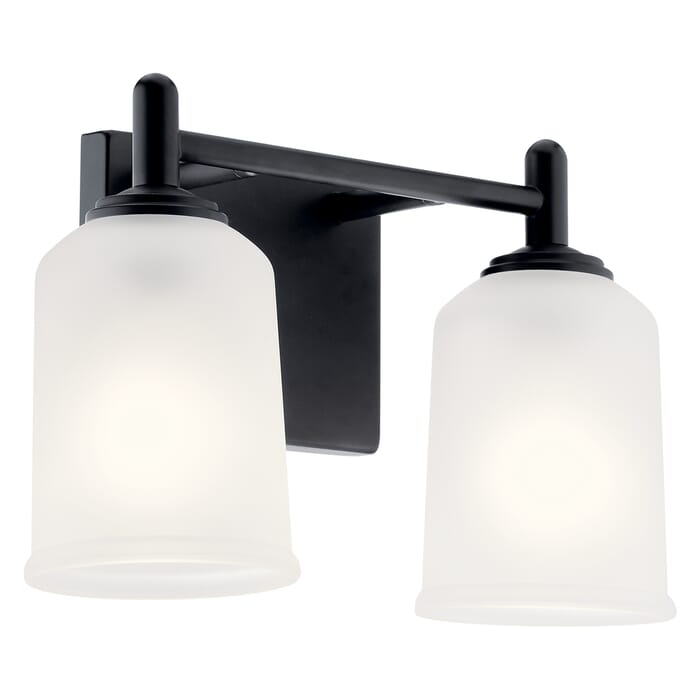 Kichler Lighting Shailene 2-Light 13" Bathroom Vanity Light in Black Kichler Lighting Shailene 2-Light 13" Bathroom Vanity Light in Black
