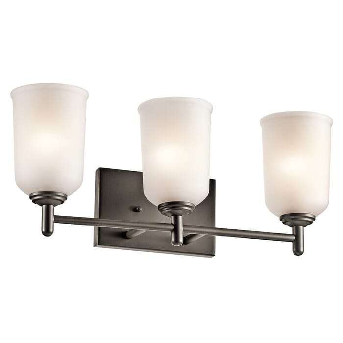 Kichler Lighting Shailene 3-Light 3-Arm Bathroom Vanity Light in Olde Bronze Kichler Lighting Shailene 3-Light 3-Arm Bathroom Vanity Light in Olde Bronze