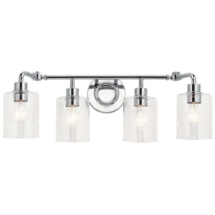 Kichler Lighting Gunnison 4-Light 10" Bathroom Vanity Light in Chrome Kichler Lighting Gunnison 4-Light 10" Bathroom Vanity Light in Chrome