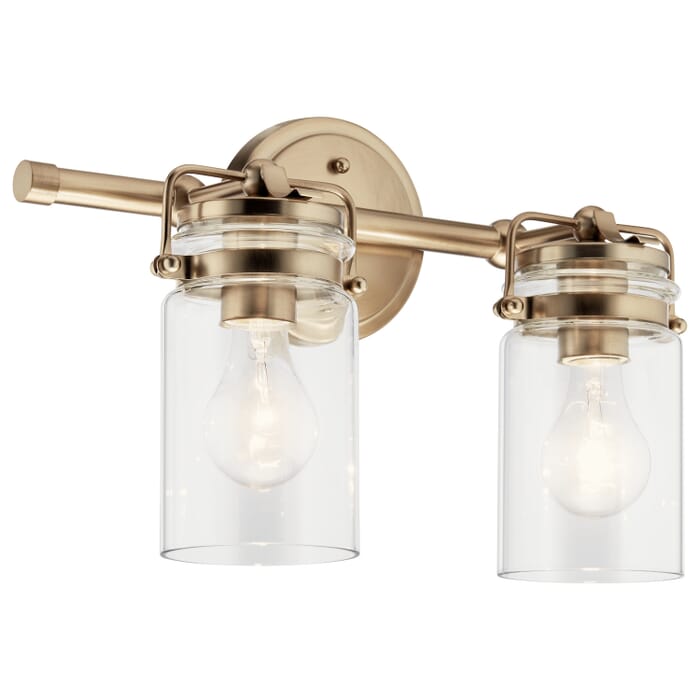 Brinley 2-Light Bathroom Vanity Light in Champagne Bronze Brinley 2-Light Bathroom Vanity Light in Champagne Bronze