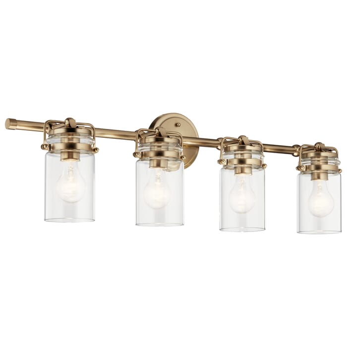 Kichler Lighting Brinley 4-Light 33" Bathroom Vanity Light in Champagne Bronze Kichler Lighting Brinley 4-Light 33" Bathroom Vanity Light in Champagne Bronze