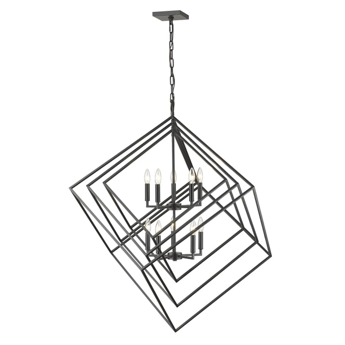 Z-Lite Euclid 10-Light Chandelier In Matte Black Z-Lite Euclid 10-Light Chandelier In Matte Black