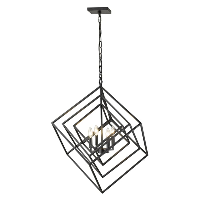 Z-Lite Euclid 4-Light Chandelier In Matte Black Z-Lite Euclid 4-Light Chandelier In Matte Black
