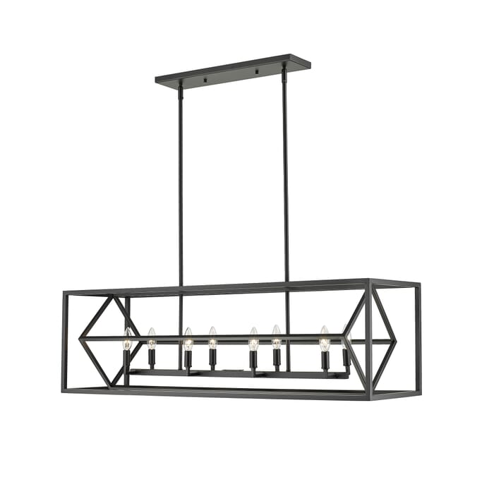 Z-Lite Euclid 8-Light Chandelier In Matte Black Z-Lite Euclid 8-Light Chandelier In Matte Black