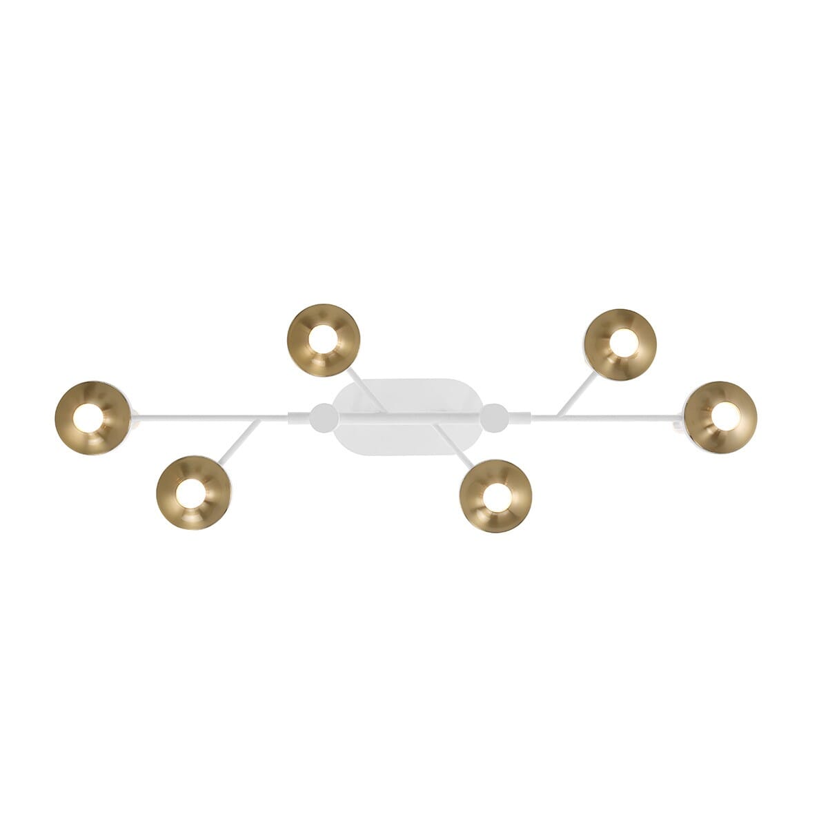 Torcia 12-Light LED Chandelier in White And Brass