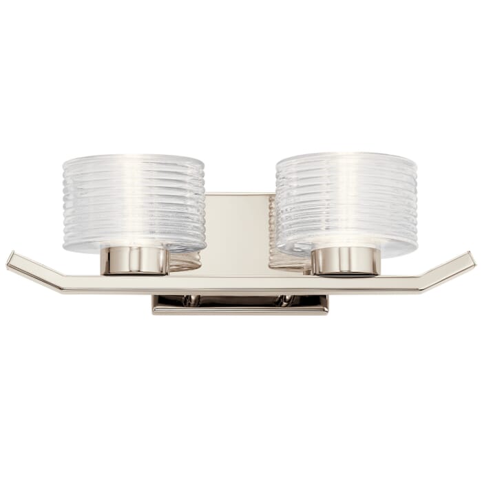 Lasus 2-Light LED Bathroom Vanity Light in Polished Nickel Lasus 2-Light LED Bathroom Vanity Light in Polished Nickel