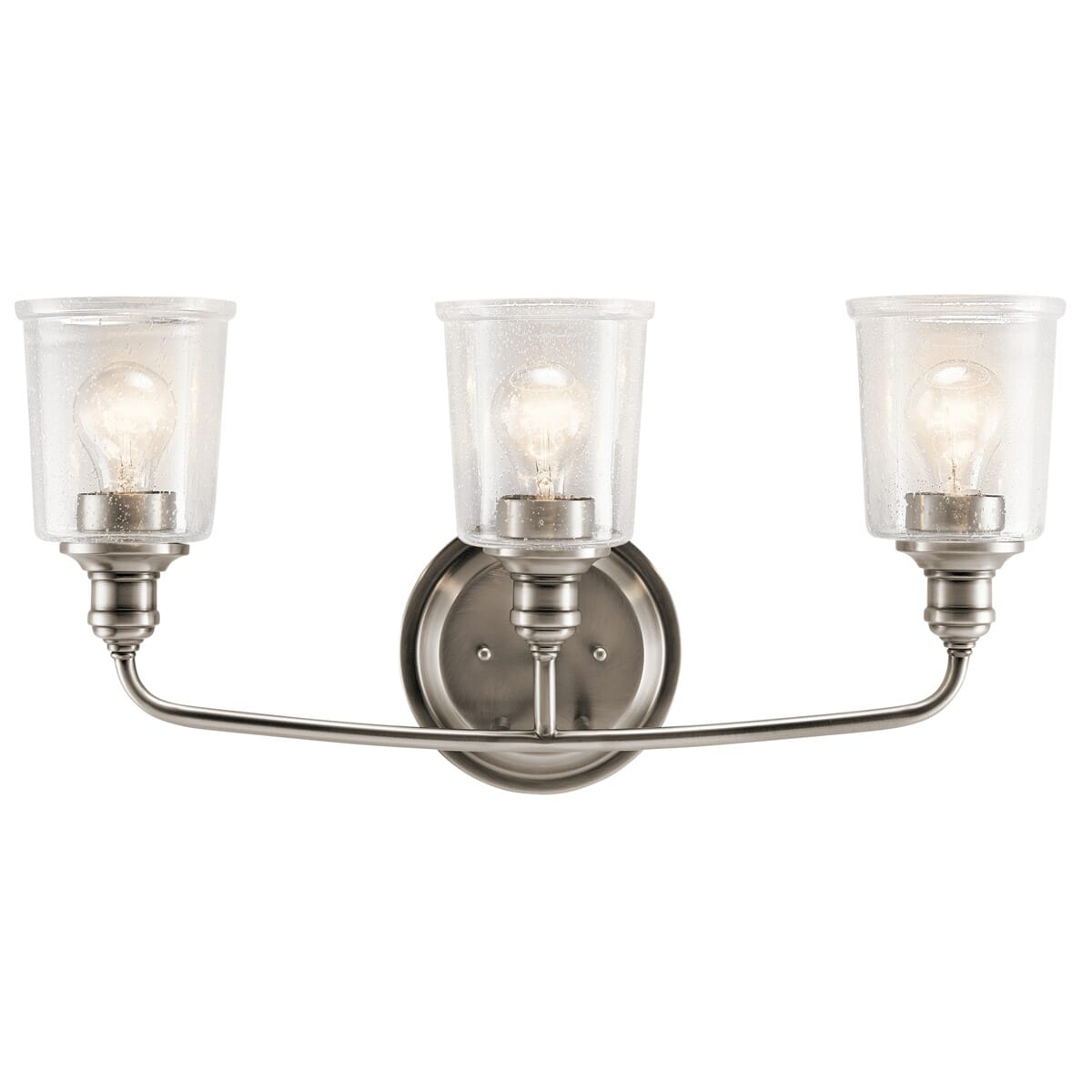 Waverly 24" 3-Light Clear Seeded Bathroom Vanity Light in Classic Pewter