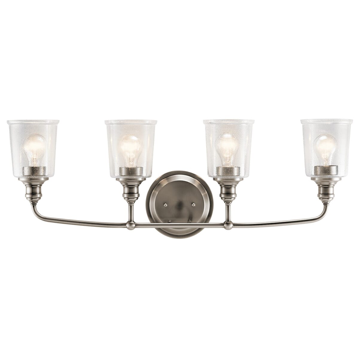 Waverly 33" 4-Light Clear Seeded Bathroom Vanity Light in Classic Pewter