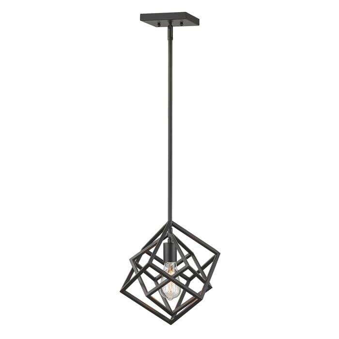 Z-Lite Euclid 1-Light Mini Pendant Light In Matte Black Z-Lite Euclid 1-Light Mini Pendant Light In Matte Black
