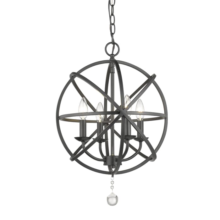 Z-Lite Tull 4-Light Chandelier In Matte Black Z-Lite Tull 4-Light Chandelier In Matte Black