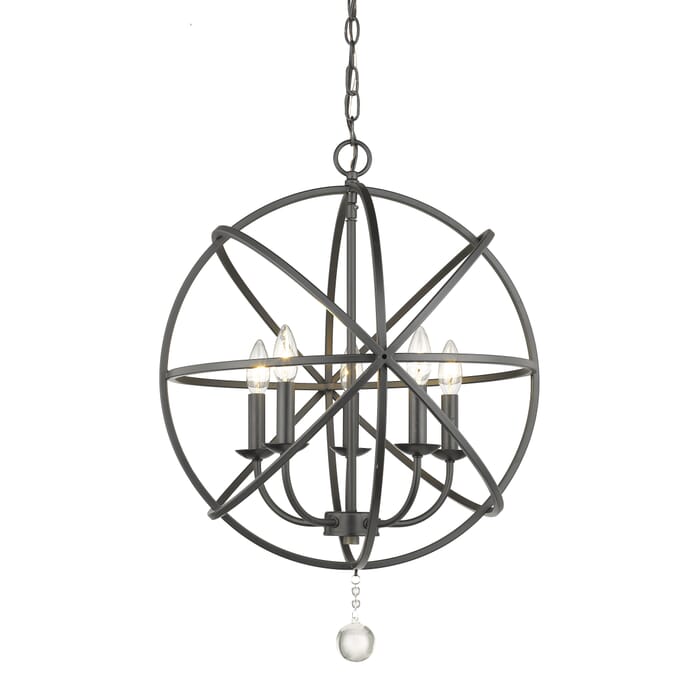 Z-Lite Tull 5-Light Chandelier In Matte Black Z-Lite Tull 5-Light Chandelier In Matte Black