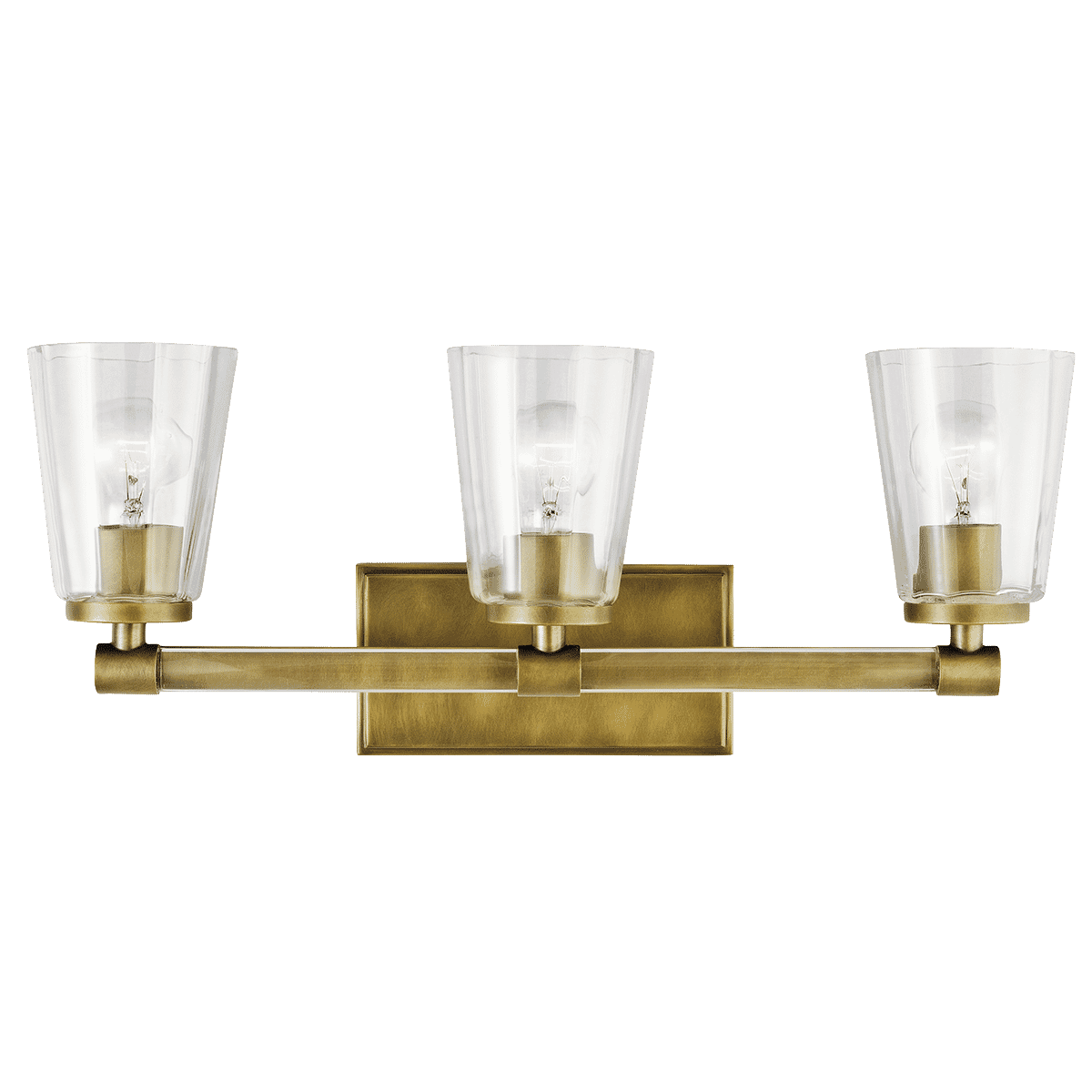 Kichler Audrea Bathroom Vanity Light 3-Light in Natural Brass | eBay