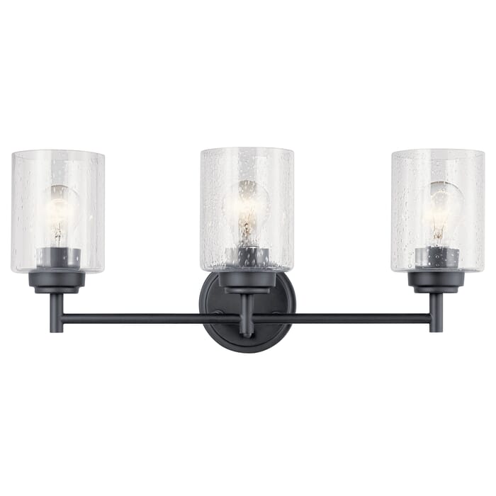 Kichler Lighting Winslow 3-Light Bathroom Vanity Light in Black Kichler Lighting Winslow 3-Light Bathroom Vanity Light in Black