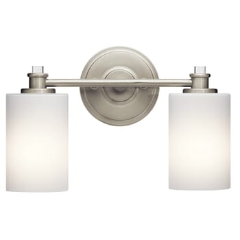Kichler Lighting Joelson 2-Light Bathroom Vanity Light in Brushed Nickel