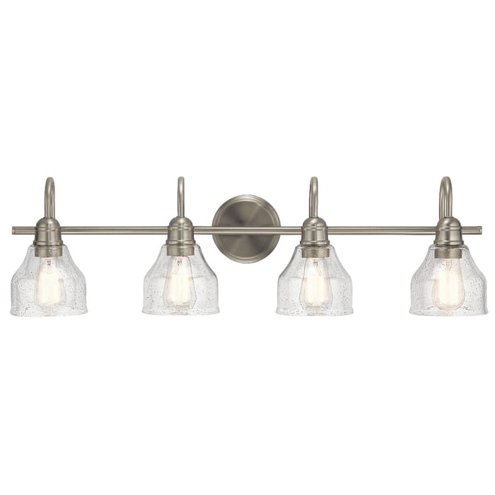 Kichler Lighting Avery 4-Light 9" Bathroom Vanity Light in Brushed Nickel Kichler Lighting Avery 4-Light 9" Bathroom Vanity Light in Brushed Nickel