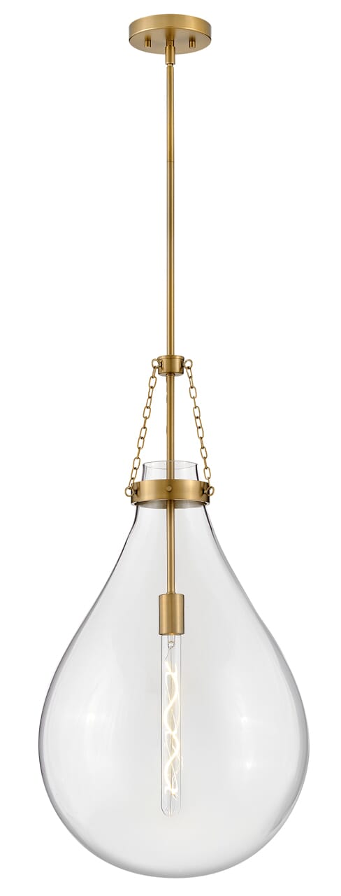 Lacquered Brass LED Pendant from the Eloise Collection