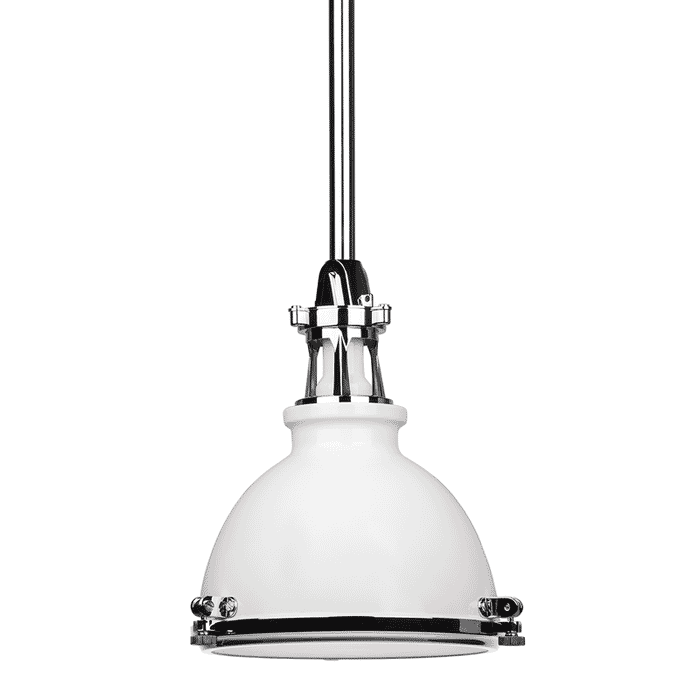 Hudson Valley Massena 11" Pendant Light in White and Polished Nickel Hudson Valley Massena 11" Pendant Light in White and Polished Nickel