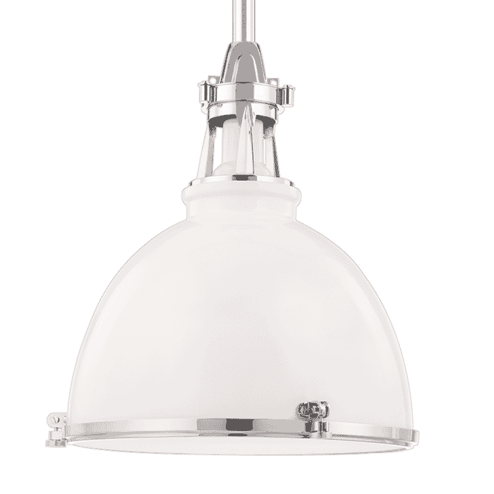 Hudson Valley Massena 16" Pendant Light in White and Polished Nickel Hudson Valley Massena 16" Pendant Light in White and Polished Nickel