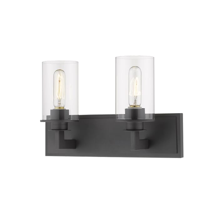 Z-Lite Savannah 2-Light Bathroom Vanity Light In Bronze Z-Lite Savannah 2-Light Bathroom Vanity Light In Bronze