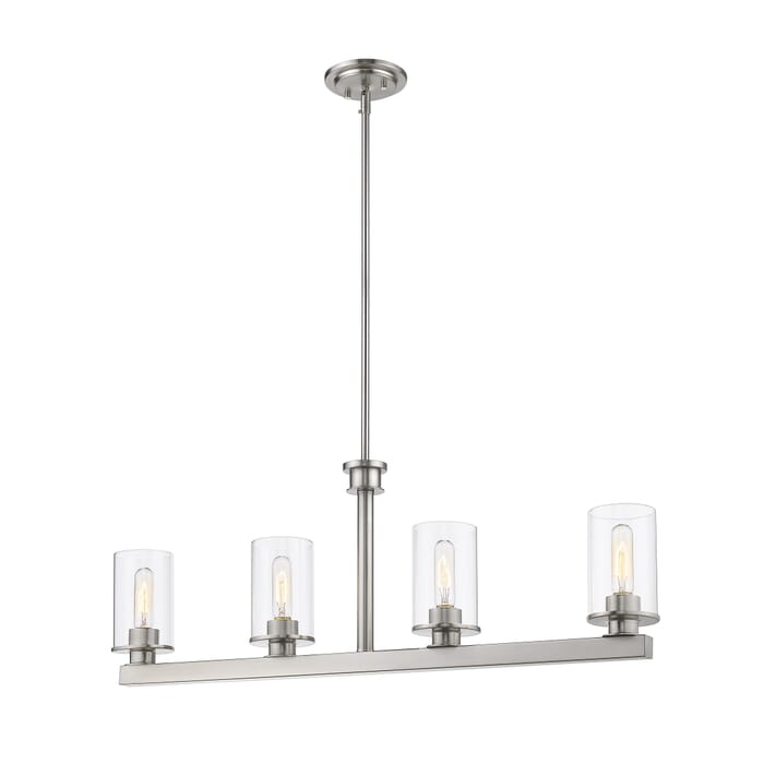 Z-Lite Savannah 4-Light Linear Pendant Light In Brushed Nickel Z-Lite Savannah 4-Light Linear Pendant Light In Brushed Nickel